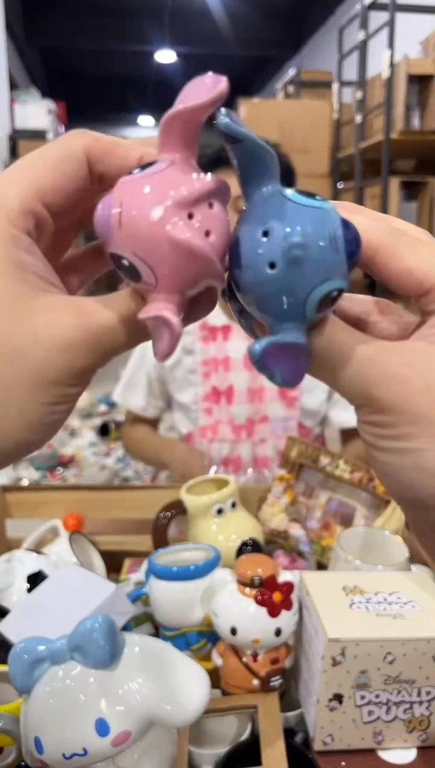 瓷片原盒史迪仔安琪粉瓶