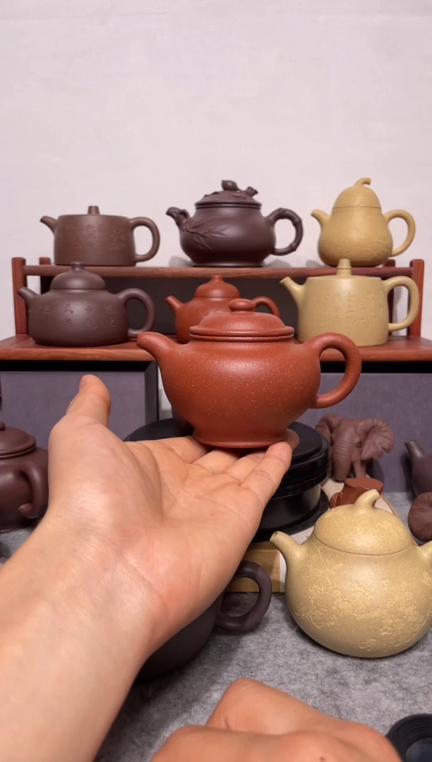 茶壶紫砂宝山红降坡手工泥大亨掇只