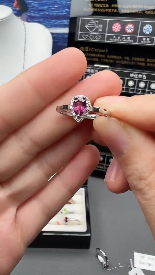 银S925镶嵌戒指石榴石52