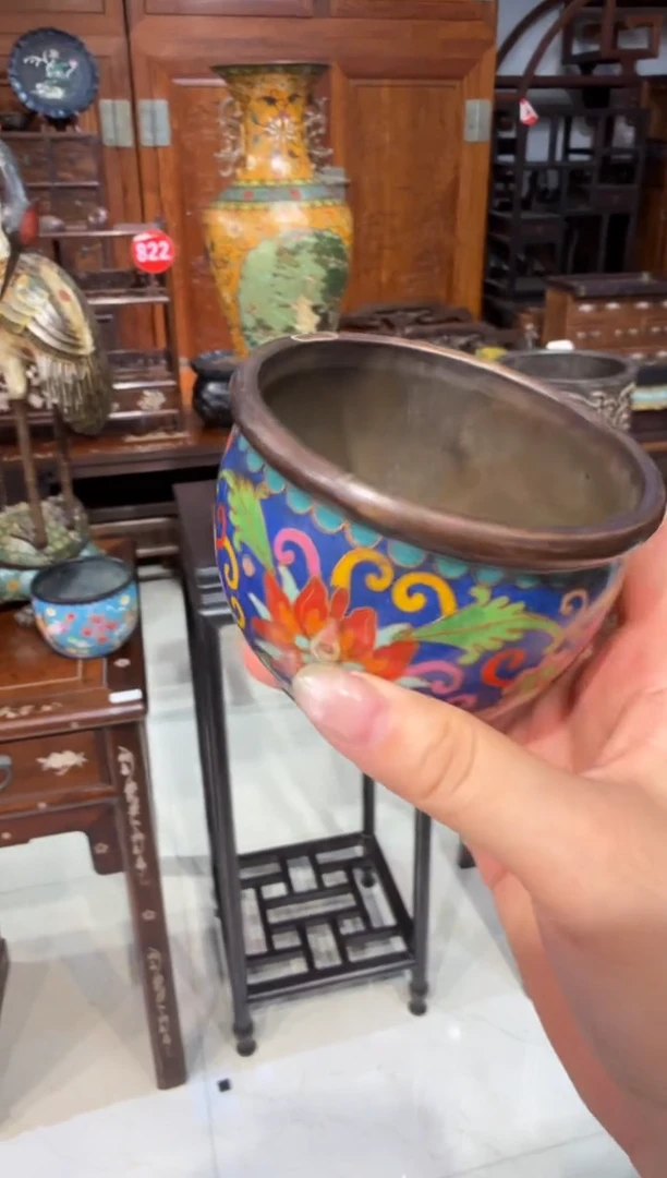 木珐琅彩深蓝小缸168.8888