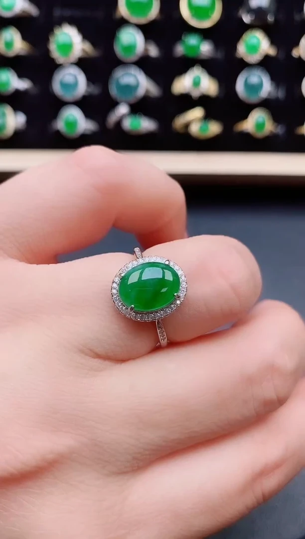 【闪购商品】翡翠戒指银S925镶嵌12121