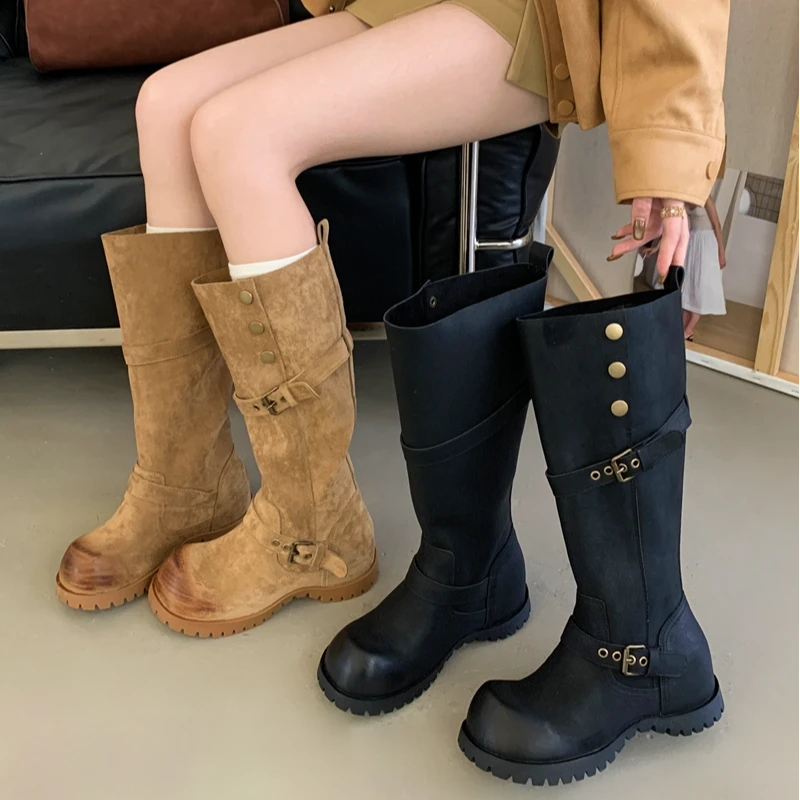 XYR-3593-2新款时尚小众内增高长靴马丁靴可两穿长靴小个子高筒靴