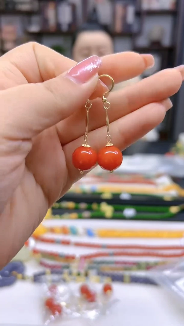 【闪购商品】翡翠耳饰14K金镶嵌耳坠E565