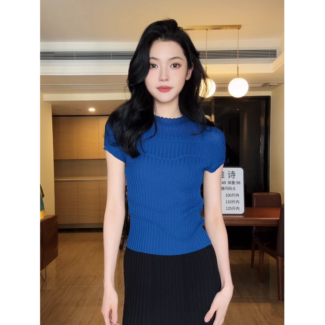 ZOUYASHIFA 夏季短袖圆领气质针织衫上衣 YSA88167