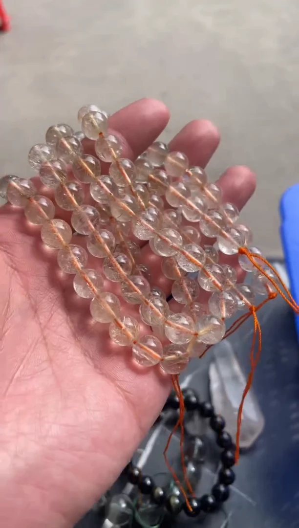 【闪购商品】水晶卡10mm未镶嵌天然金发晶手串多样性发一