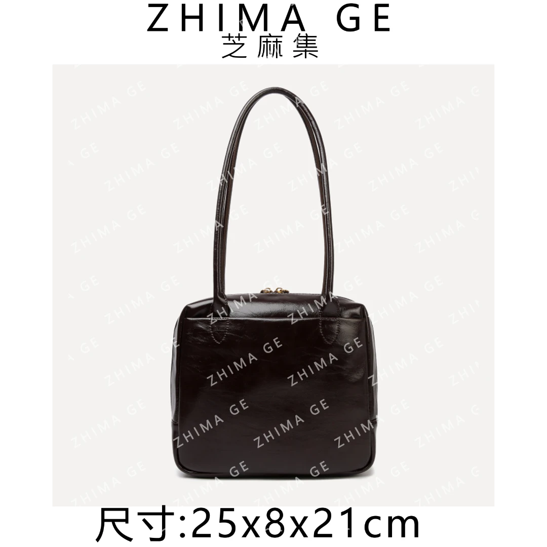 【芝麻集】SKL-7716-咖啡色RAIN.CUN休闲时尚百搭腋下女包