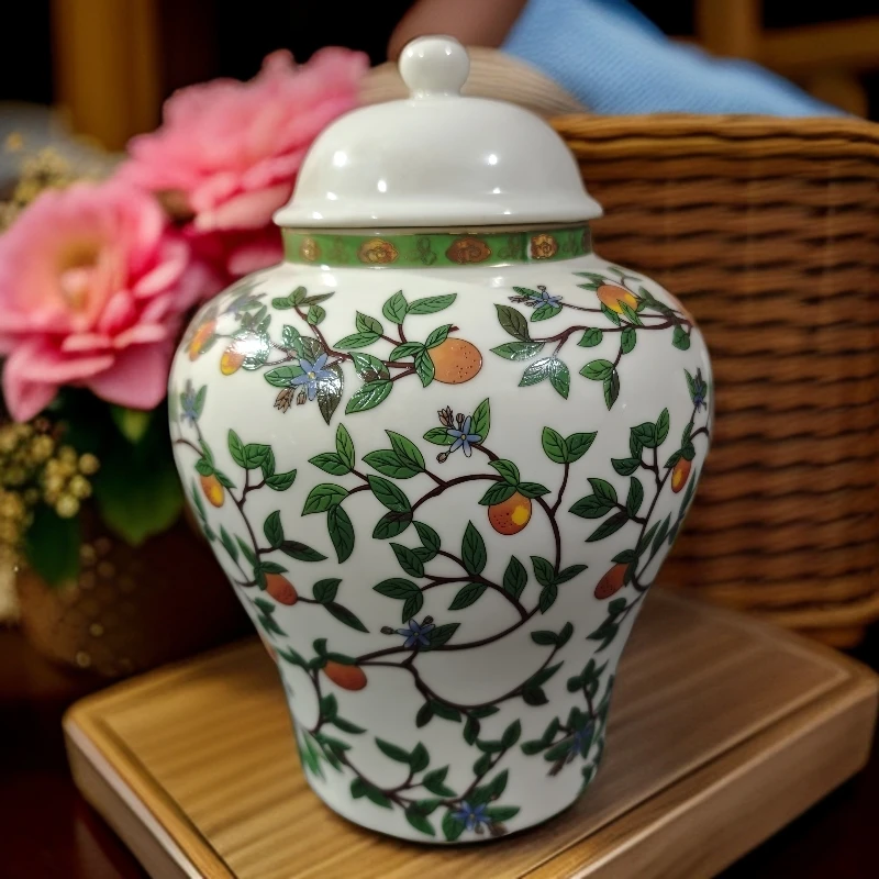 高度25肚径18景德镇陶瓷珐琅彩万花将军罐260