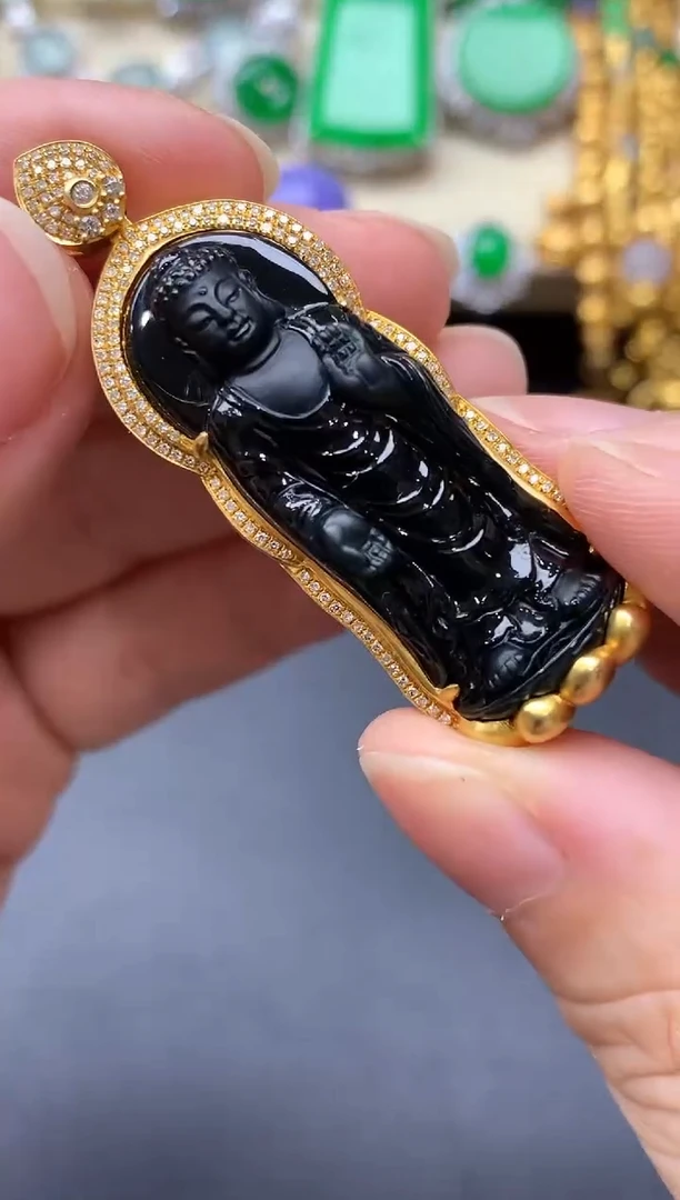 翡翠18K金镶嵌颈饰466-中国好珍宝