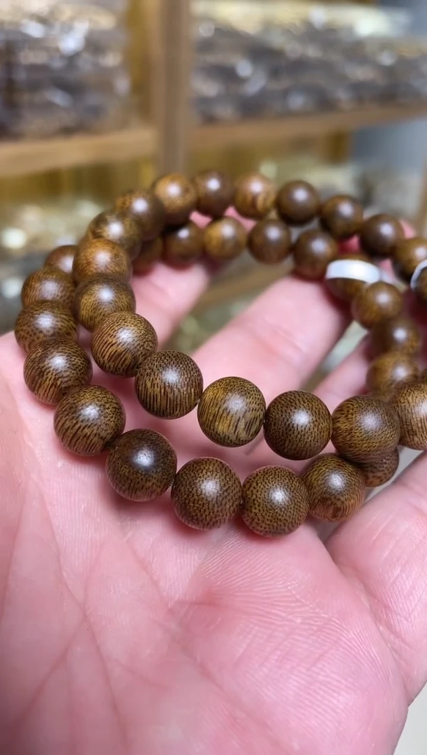 【闪购商品】沉香手串海南莺歌绿圆珠单圈1.0多样性发其一