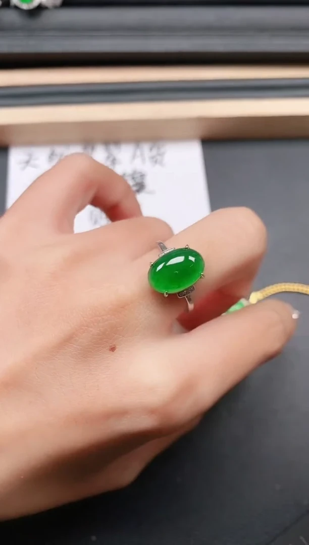 翡翠戒指银S925镶嵌11111111