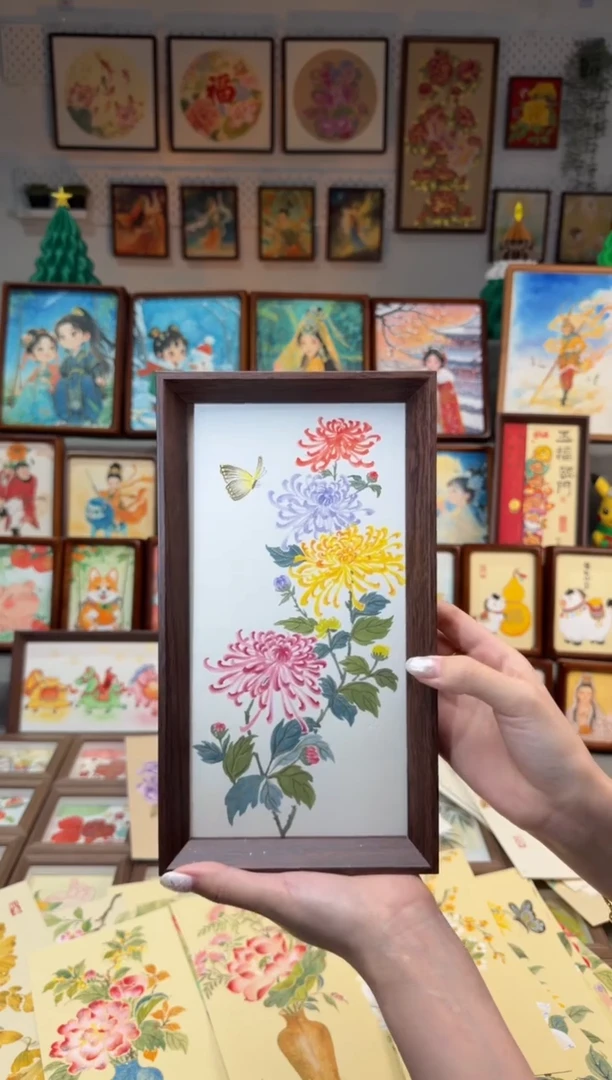 国画烟花盛菊 手绘国画27