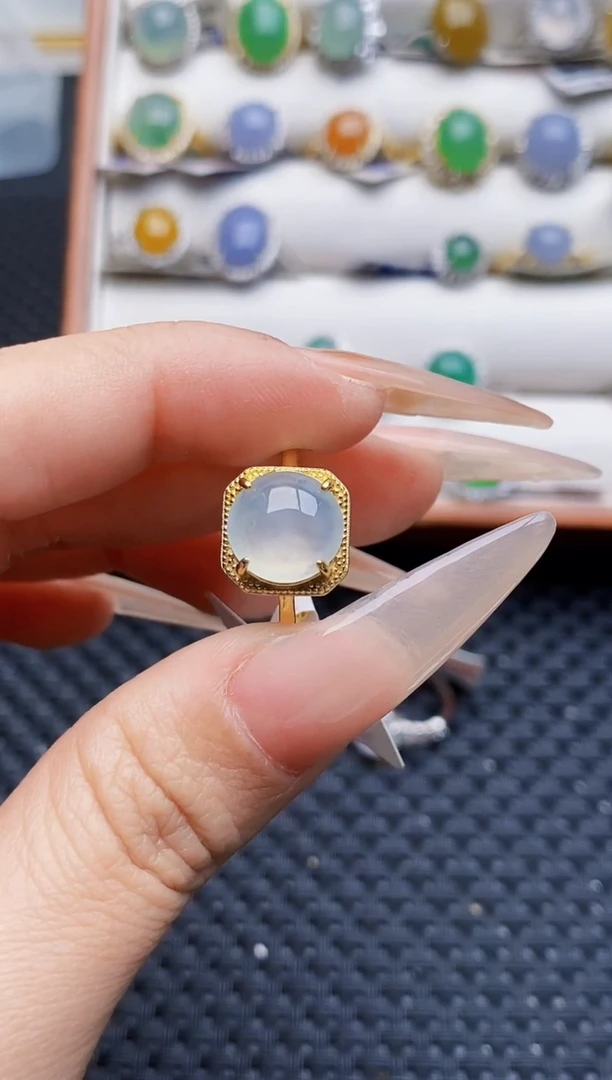 银S925镶嵌戒指翡翠0422