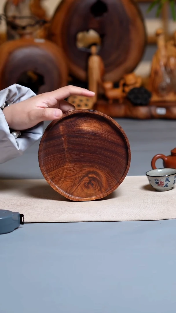 木香樟木圆干泡平盘C2180