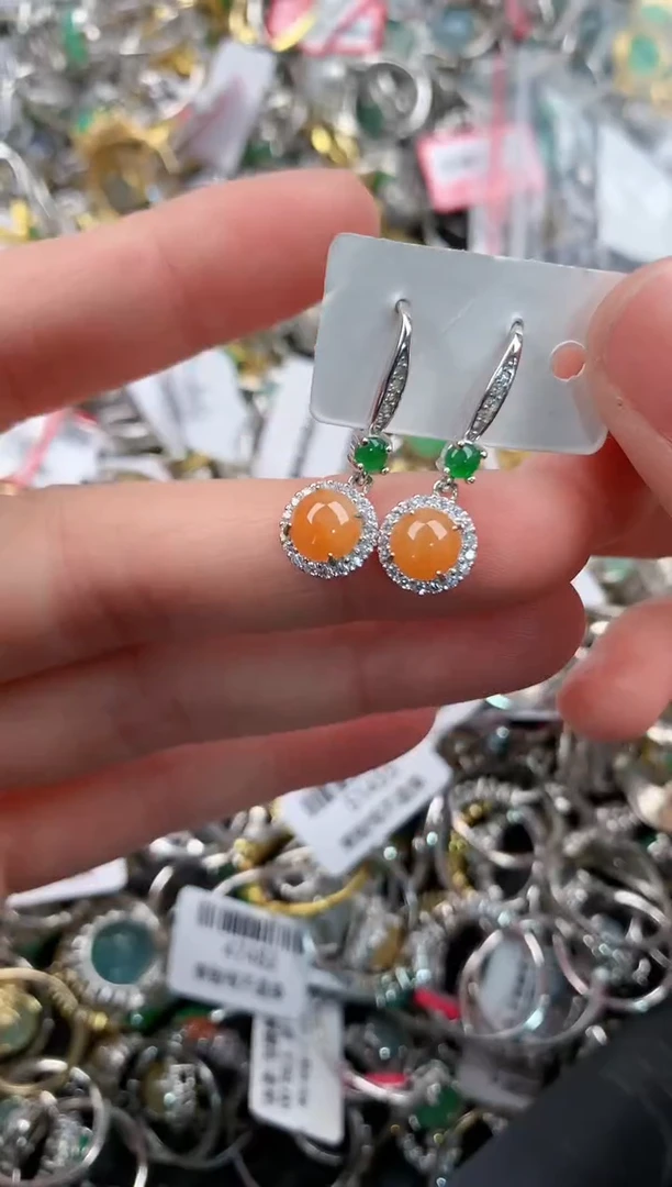 银S925镶嵌戒指翡翠444              8