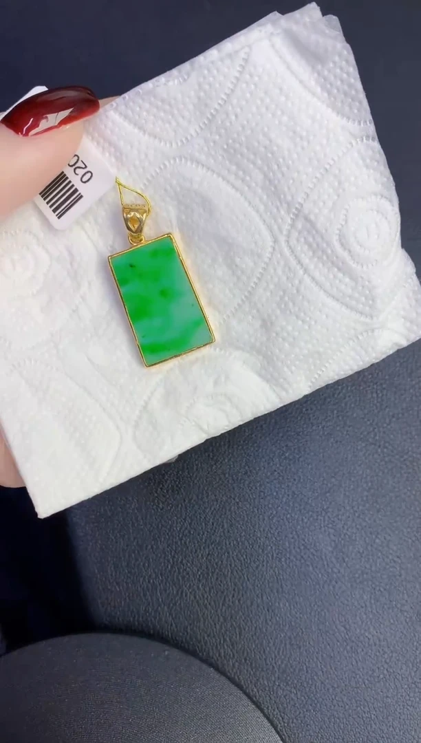 颈饰银S925镶嵌翡翠缅甸天然翡翠A货