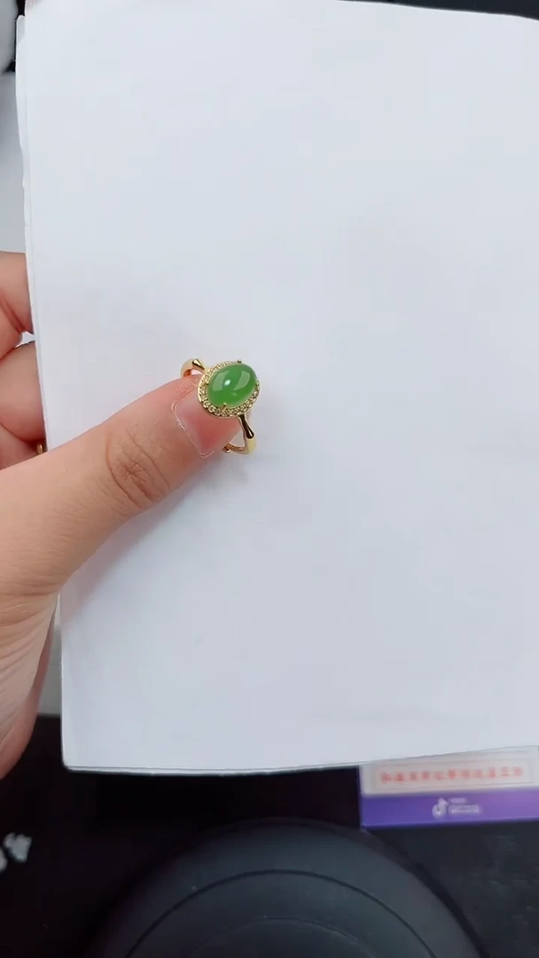未镶嵌戒指和田玉岚钻微色差T
