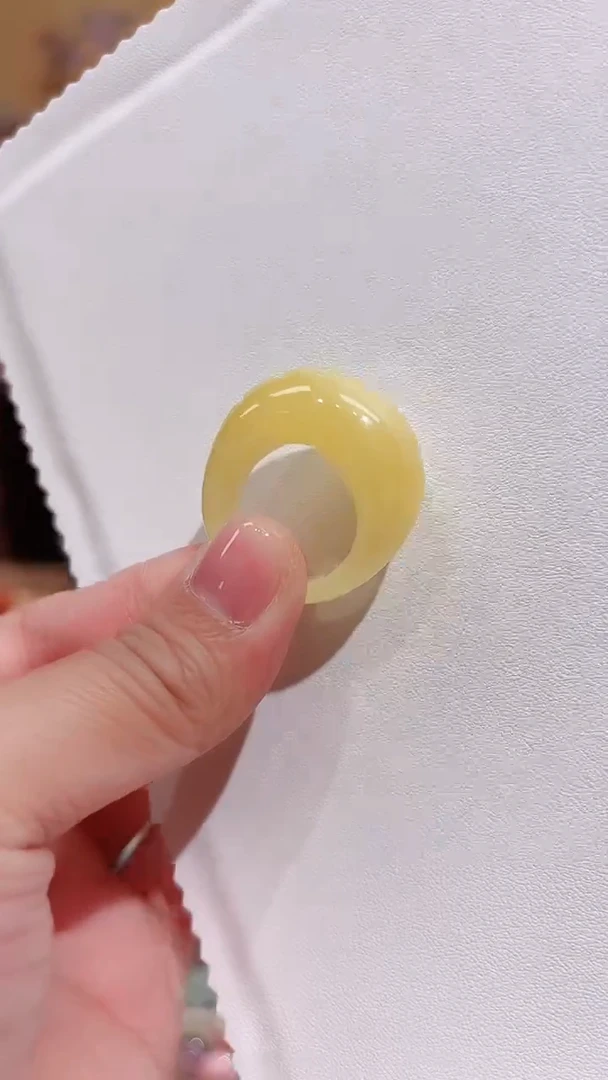 未镶嵌蜜蜡戒指白花蜡18圈口