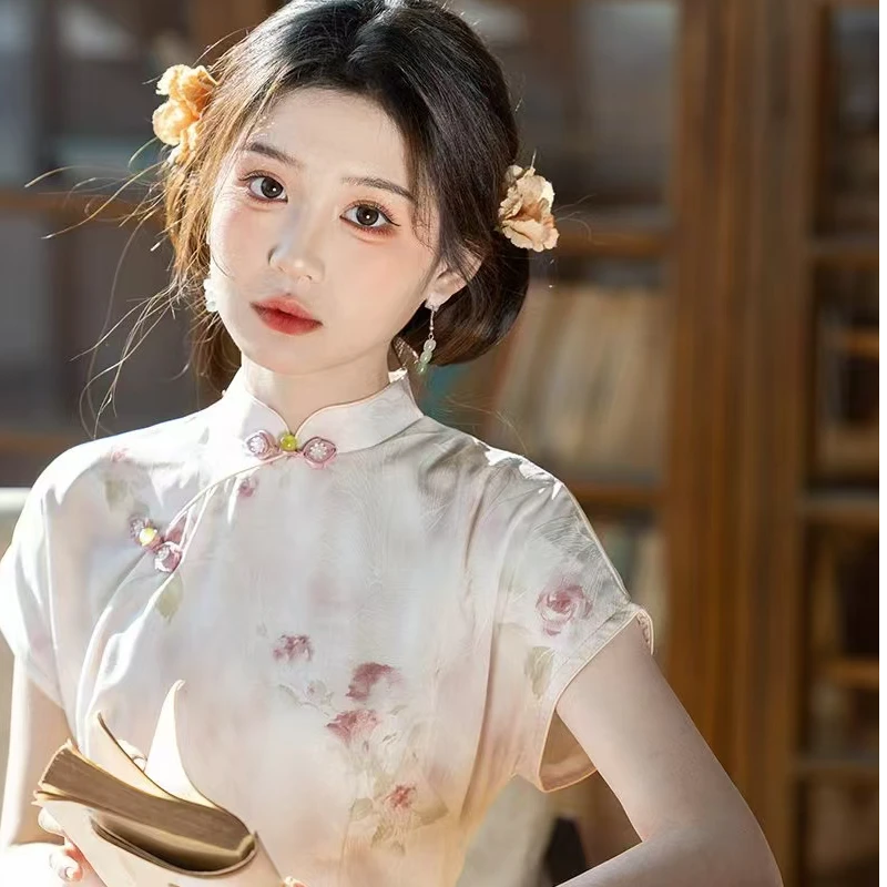 民国风高端2025日常新款旗袍复古中式气质改良年轻少女连衣裙夏季