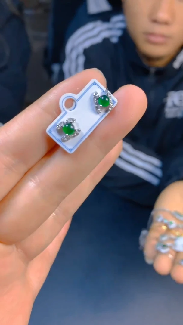 【闪购商品】翡翠耳饰未镶嵌0783296728多样性发一