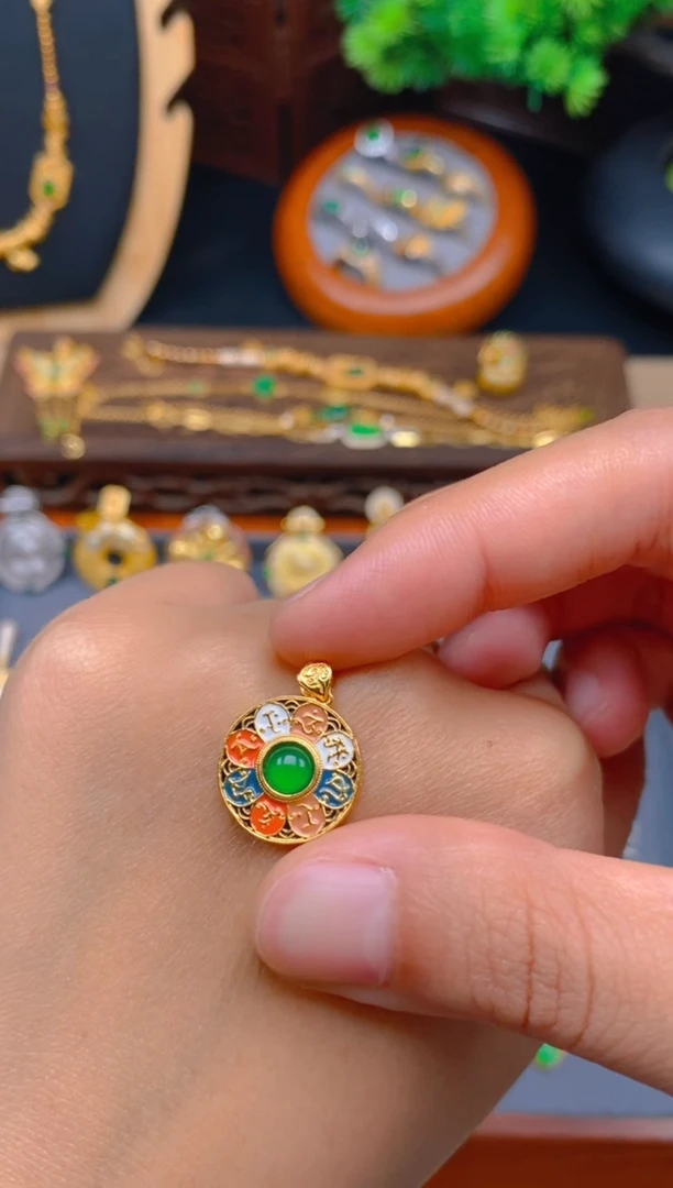 翡翠银S925镶嵌吊坠(不含链)吊坠