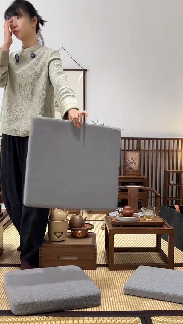 黑胡桃木高圈椅薄坐垫