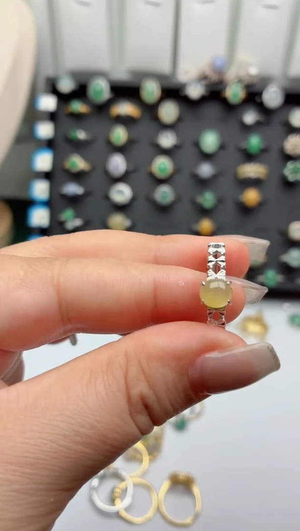 银S925镶嵌戒指翡翠.