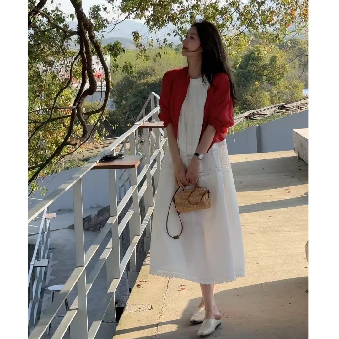 JAS 今屿【苎麻开衫】薄款韩系简约气质单排扣短上衣 JAS-TT-5005