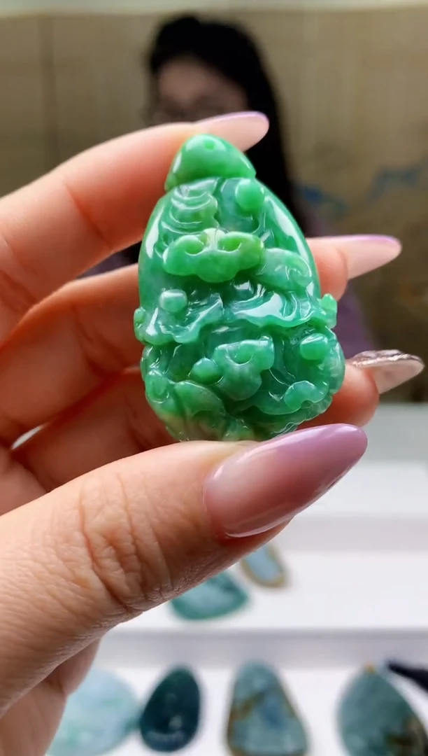 【闪购商品】定制翡翠未镶嵌5156ty-毛货挂件49