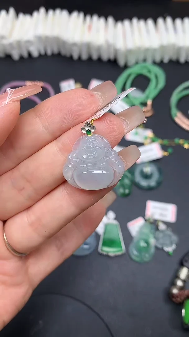 翡翠18K金镶嵌吊坠(不含链)MS192955