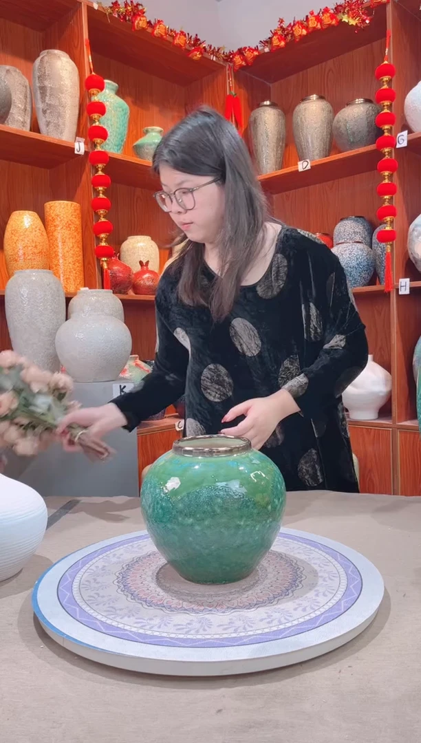 【闪购商品】瓶 绿森林 小号 陶瓷花瓶 无花 微瑕