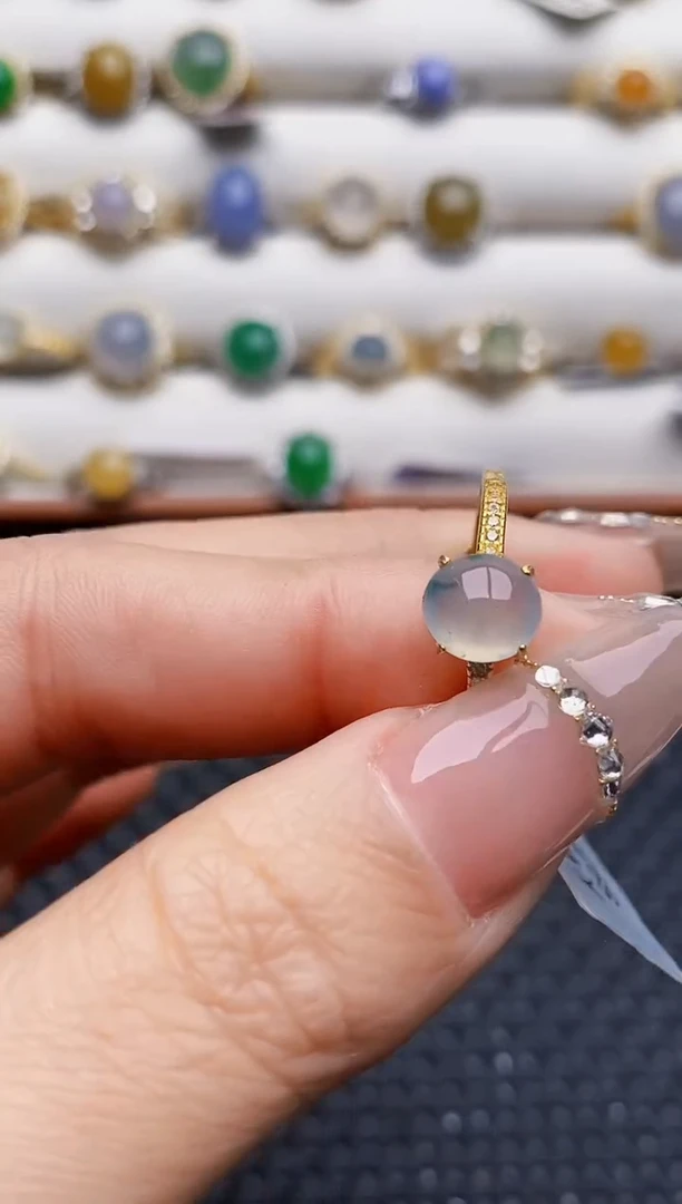 银S925镶嵌戒指翡翠4470