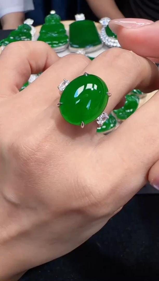 未镶嵌定制翡翠翡翠戒指98