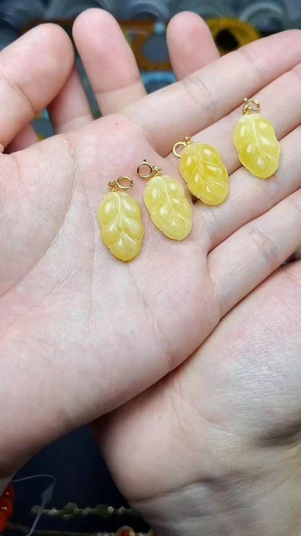 蜜蜡颈饰银S925镶嵌金枝玉叶 多样性拍一发一 06