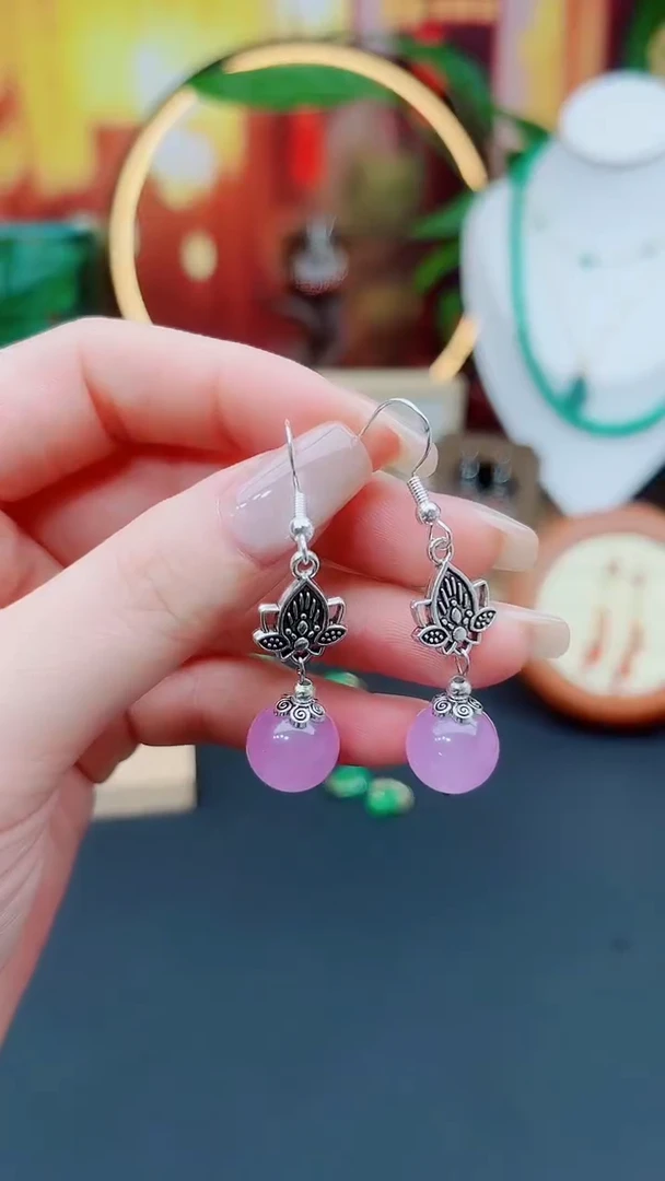 玛瑙/玉髓耳饰银S925镶嵌321