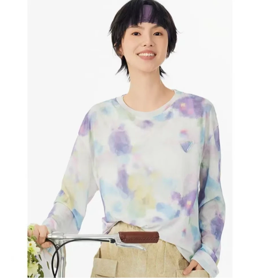 【大瑶】飞鸟和新酒条纹长袖T恤显瘦套头圆领上衣FD530091047