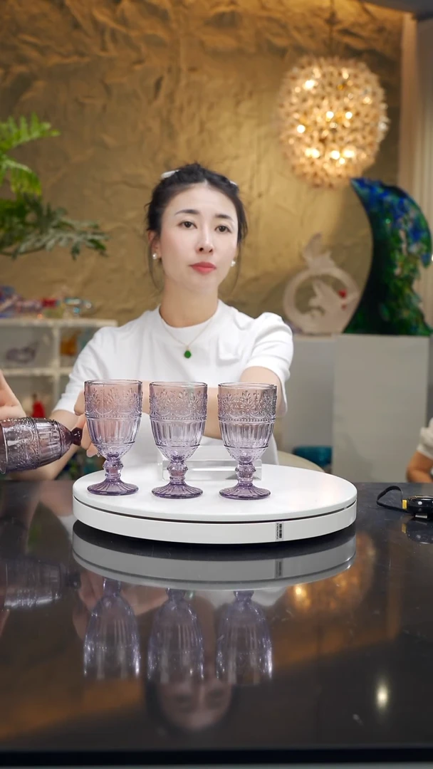 福利紫色高脚杯一套6只