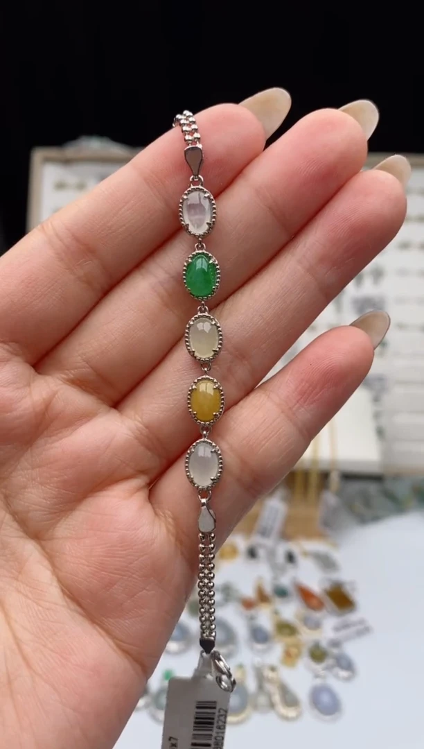 银S925镶嵌戒指翡翠天然A货翡翠