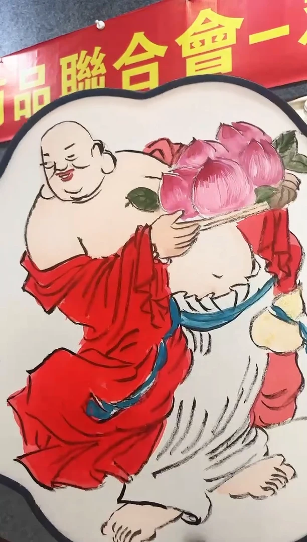 国画中美协石佳鹭手绘绢本团扇