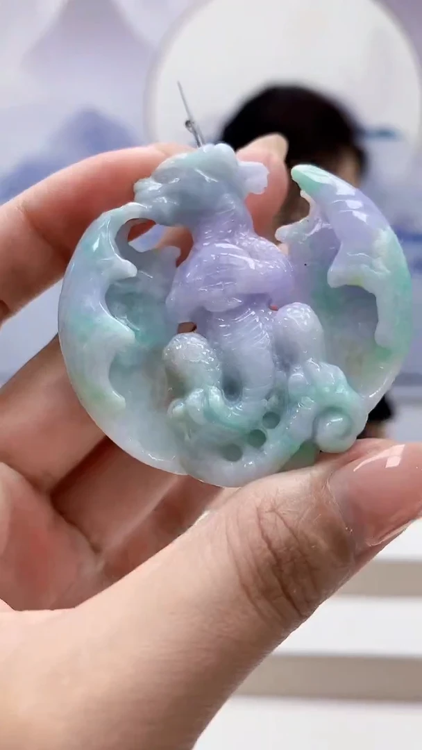 未镶嵌定制翡翠5160MM-毛货挂件76