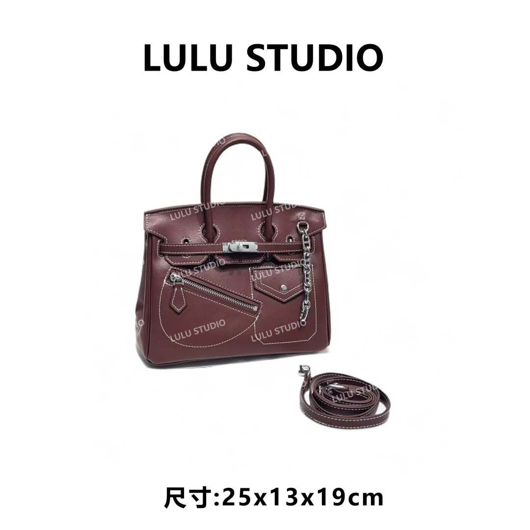 【LULU】XKY-1263-安可拉红RAIN.CUN简约百搭腋下斜跨女包特