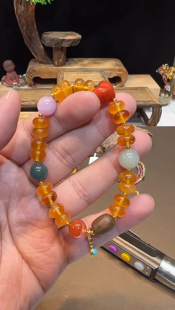 手链琥珀未镶嵌手饰@@E7131