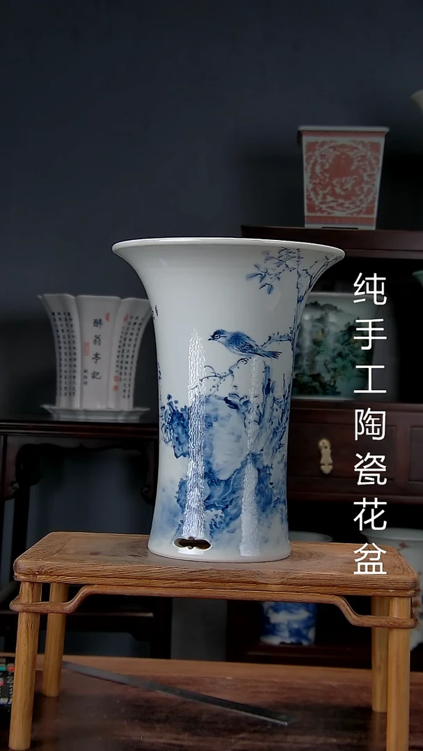 景德镇手工陶瓷花盆