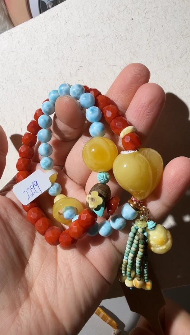 未镶嵌蜜蜡手链蜜蜡爱心手链