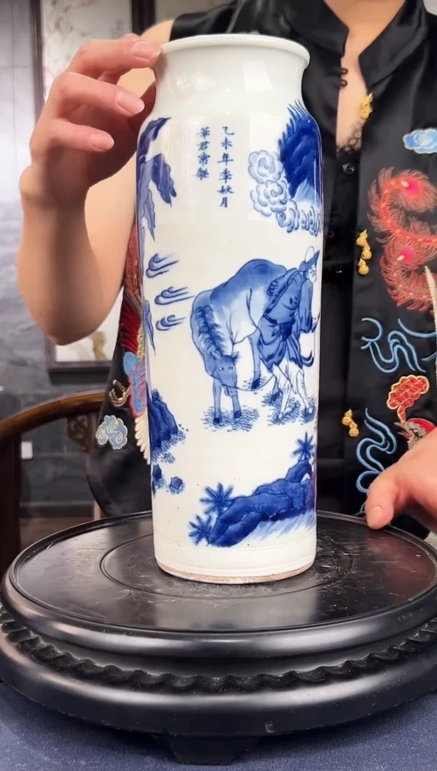 景德镇瓷板画花瓶主人杯