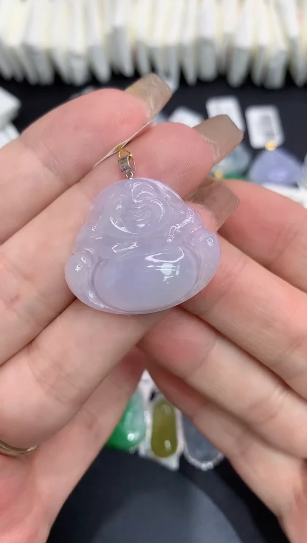 吊坠(不含链)18K金镶嵌翡翠1111