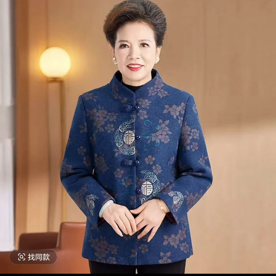 8162中老年女春装高档妈妈装奶奶装外套高档气质母亲上衣李亚