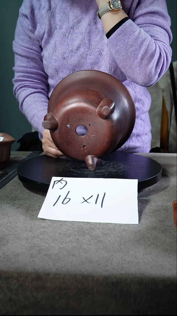 宜兴紫砂花盆小盆