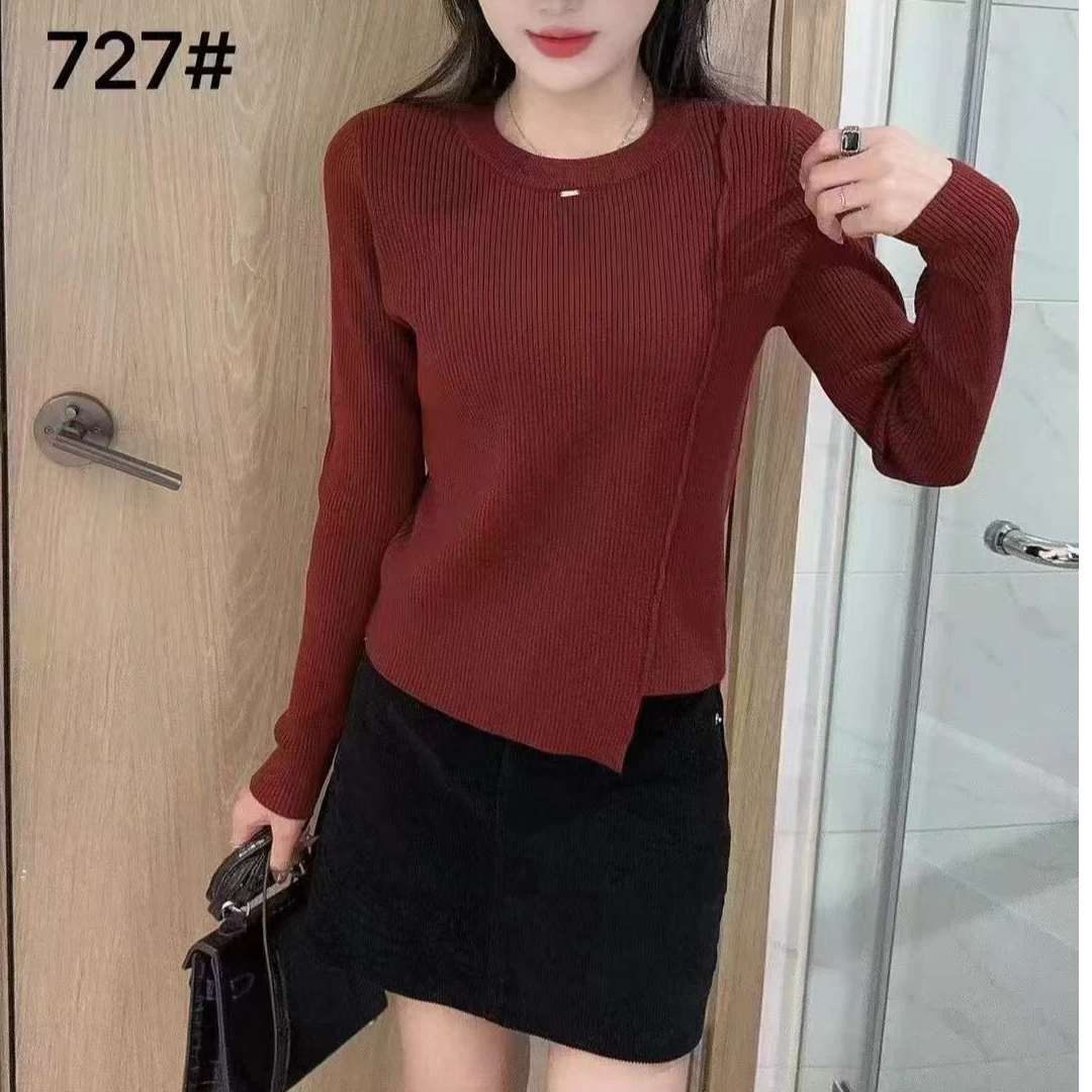 9662秋冬时尚休闲百搭显瘦女针织打底上衣