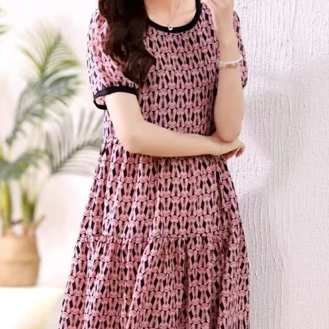 2025夏季新款宽松休闲温柔减龄小个子连衣裙