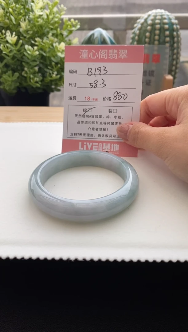 未镶嵌手镯翡翠58.4圈口 编码B193